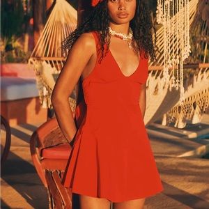 Only worn once - free people red mini dress
